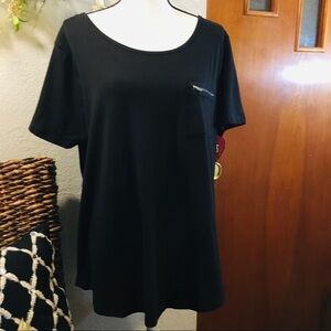 Splash Cutout back black t shirt